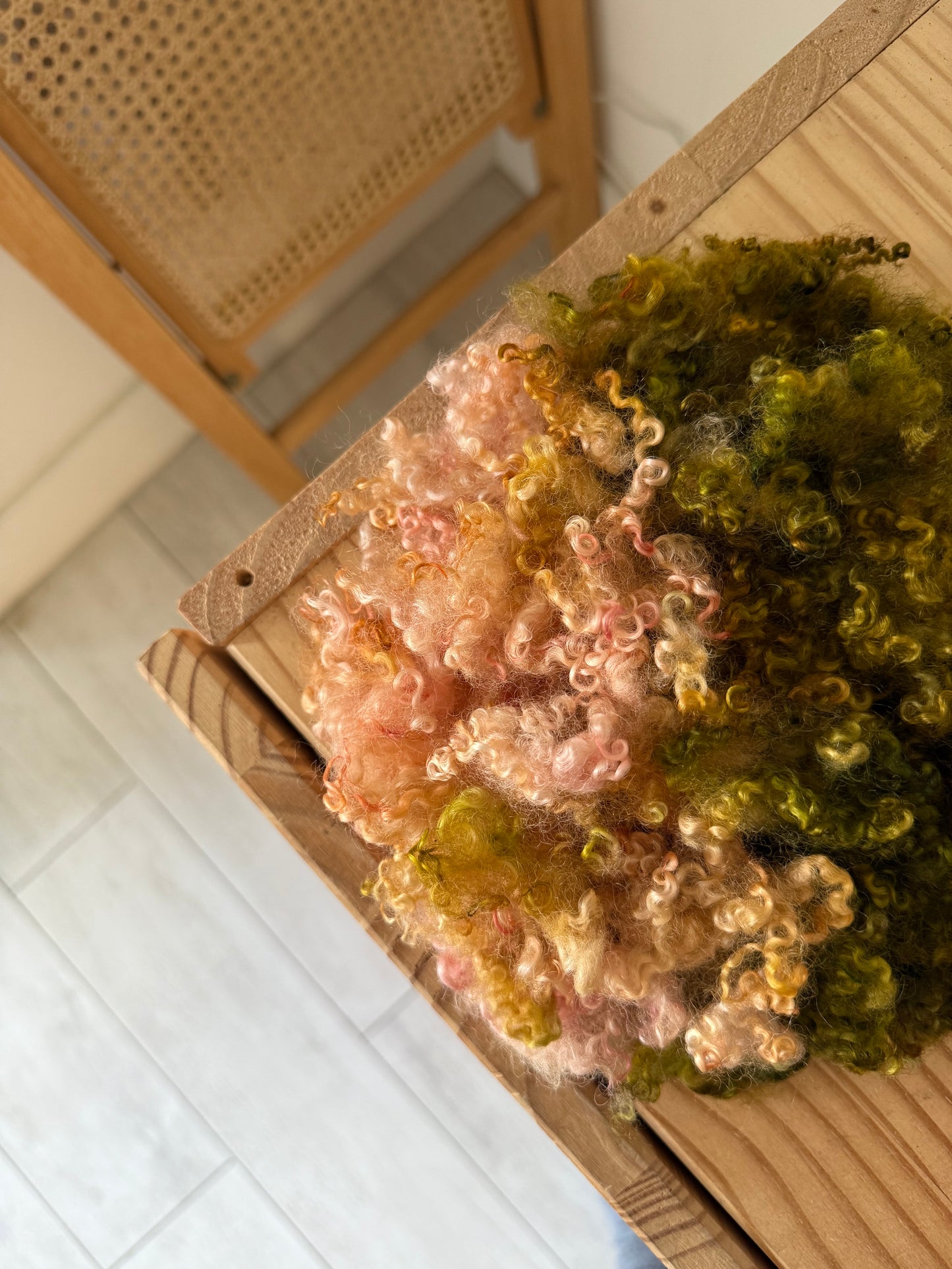 bfl x border leicester cross locks - peach & olive brown