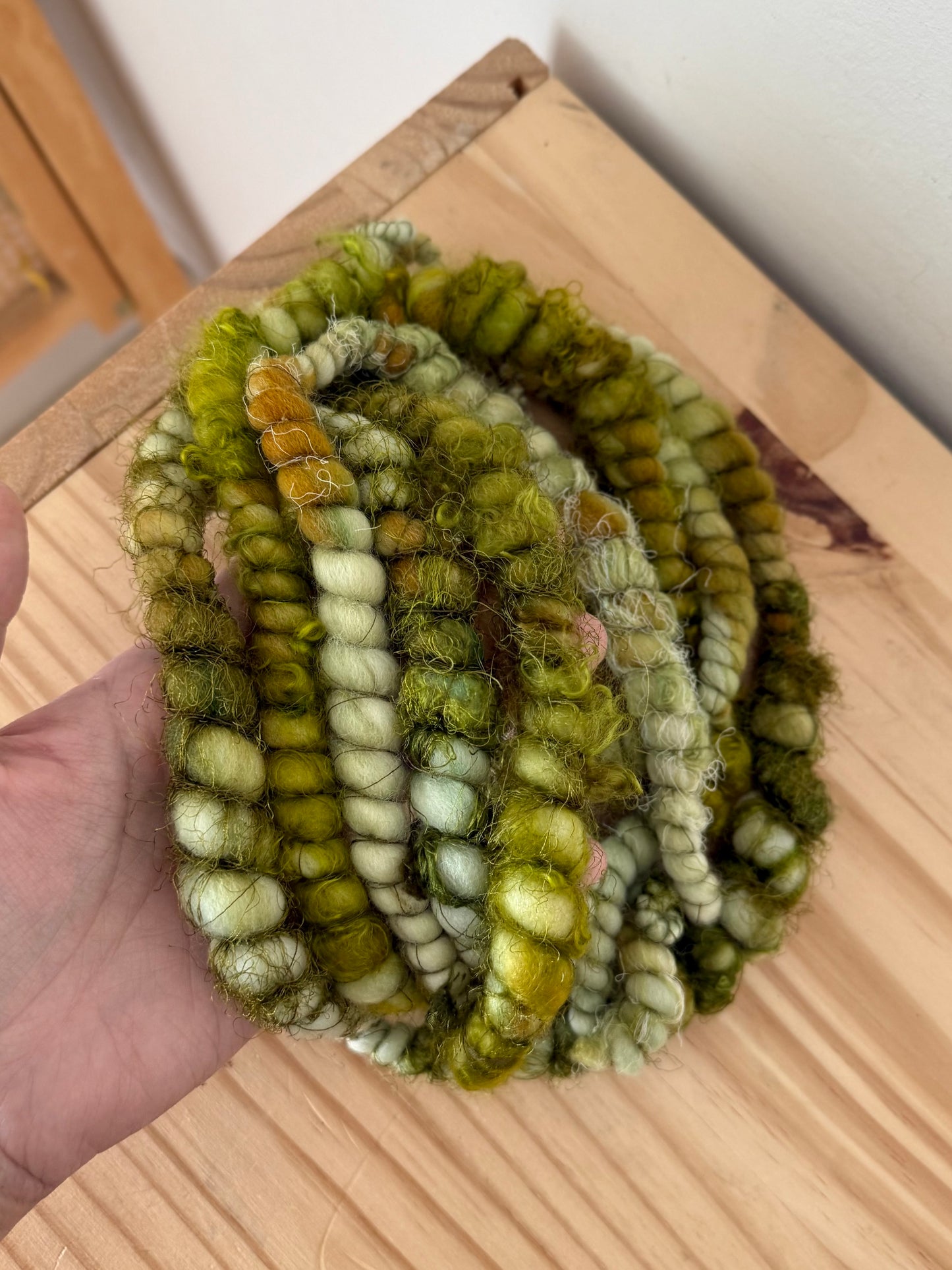 sage green art yarn
