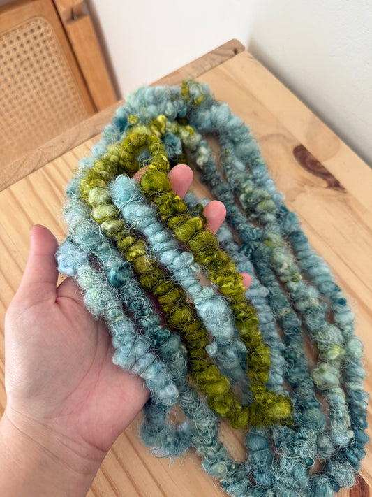 bfl lockspun coils art yarn