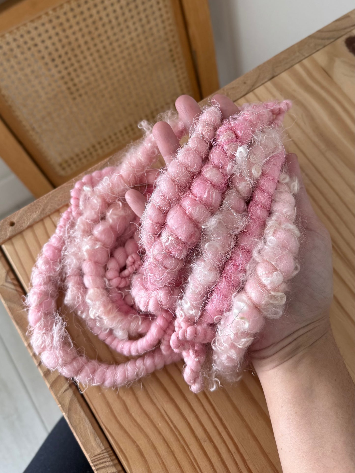 ballerina pink handspun art yarn