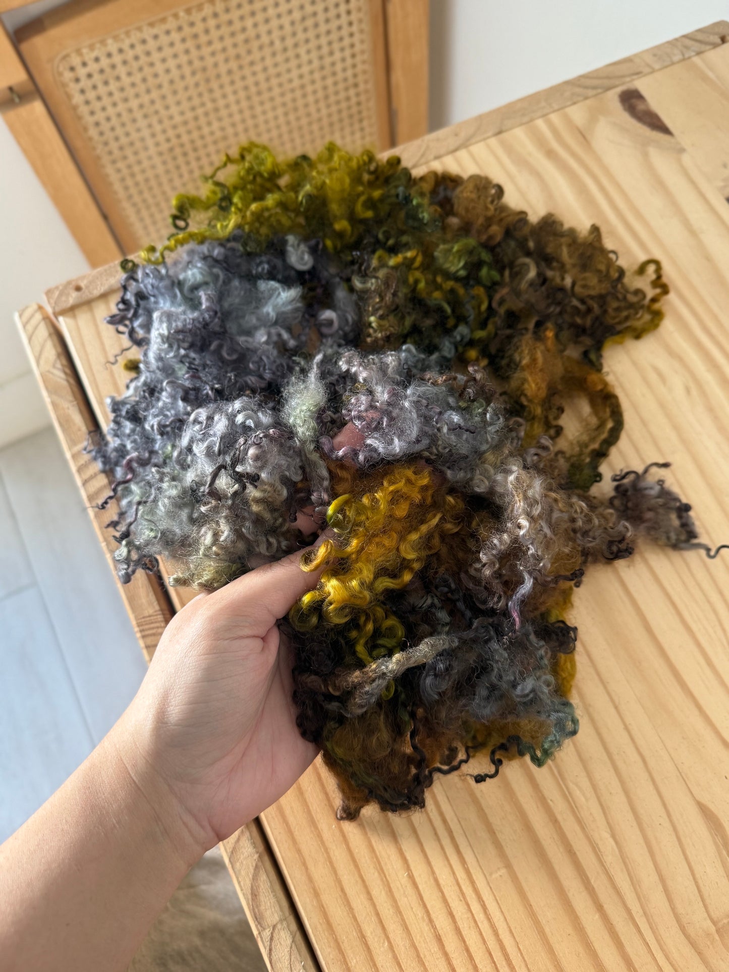 wensleydale locks - mustard & eggplant