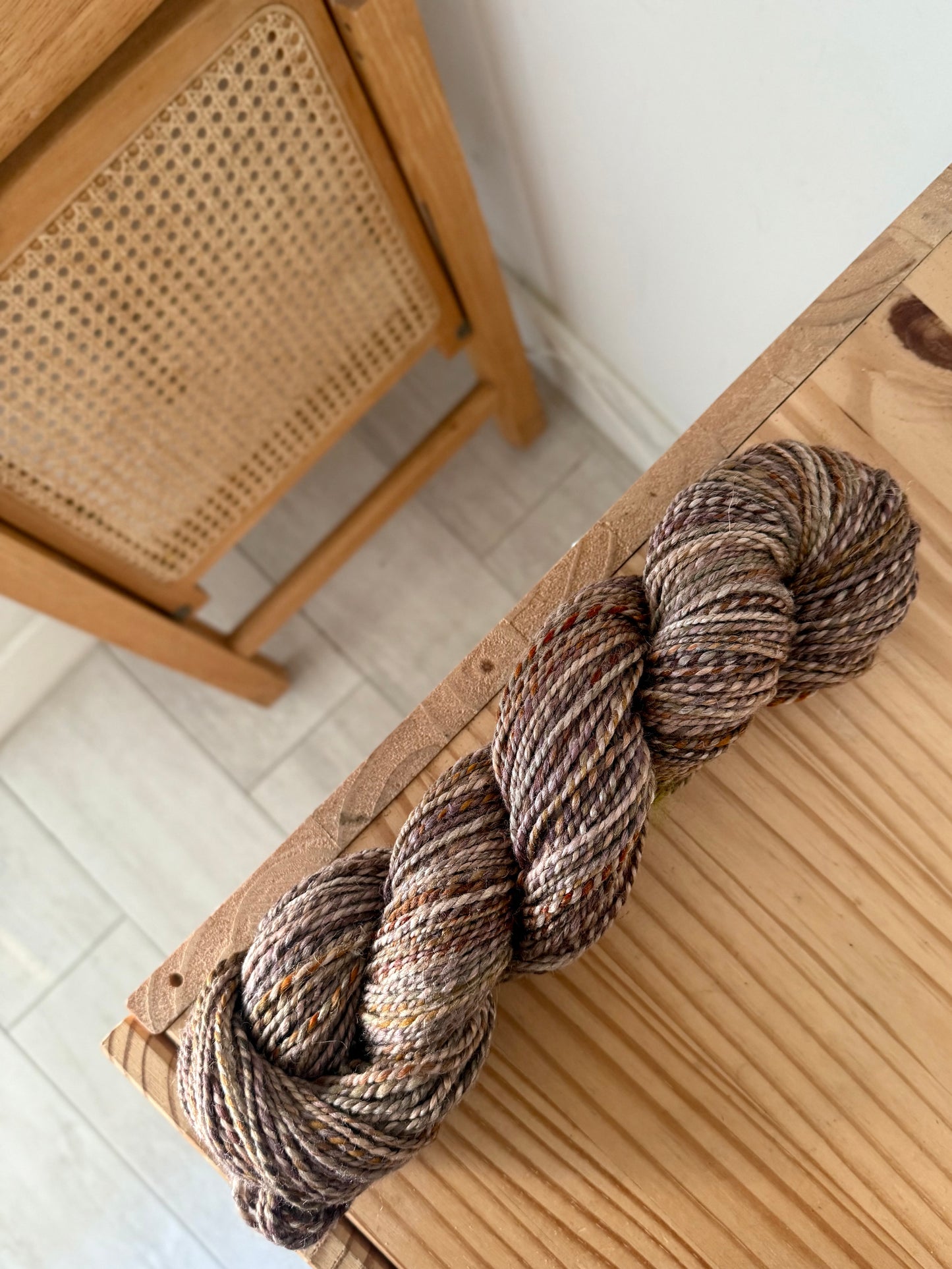 merino/silk/flax handspun yarn