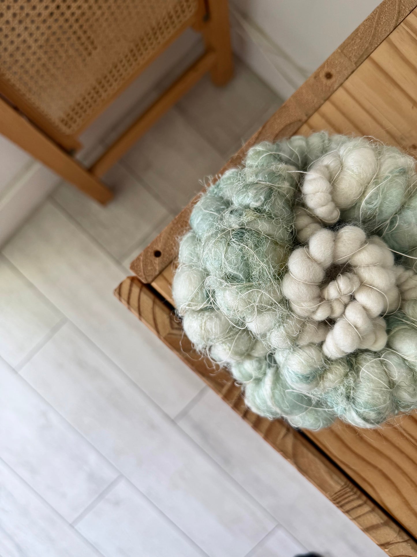 jumbo mint handspun art yarn
