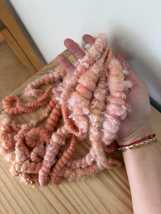flamingo pink & gold art yarn