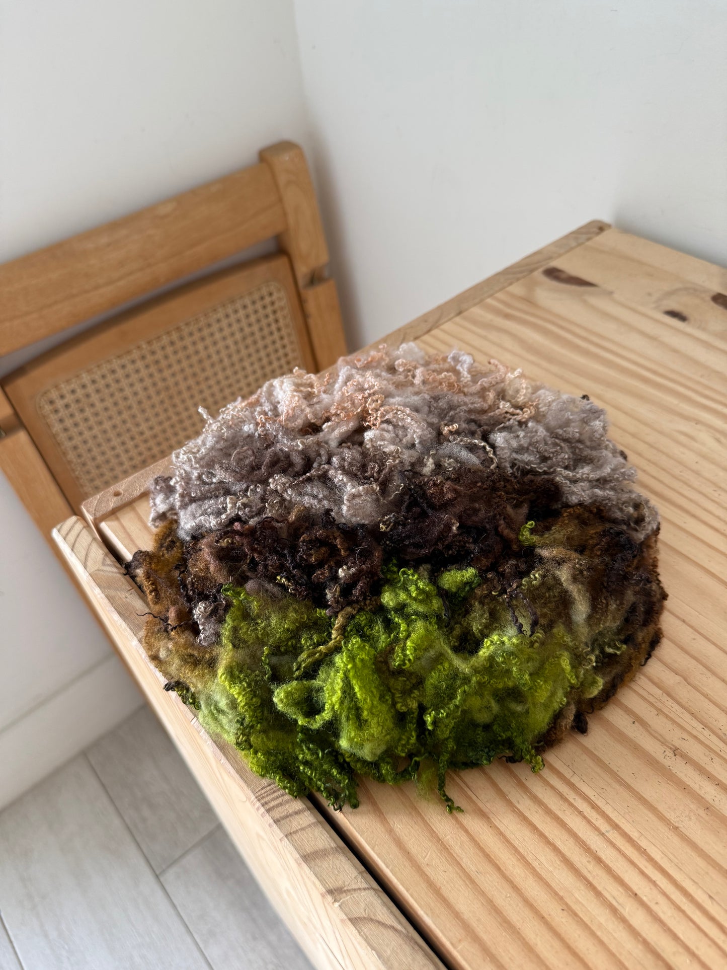 bluefaced leicester locks - pink & pecan brown