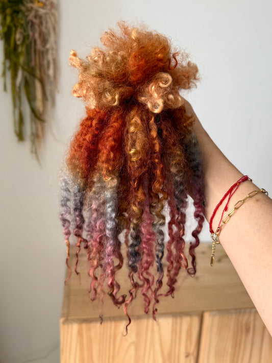 extra long teeswater locks- plum rust magenta