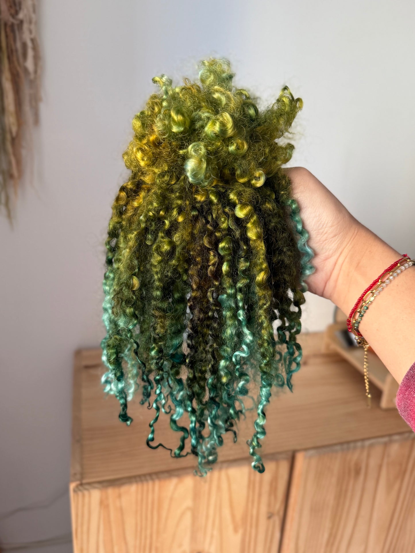 extra long wensleydale locks- forest teal green