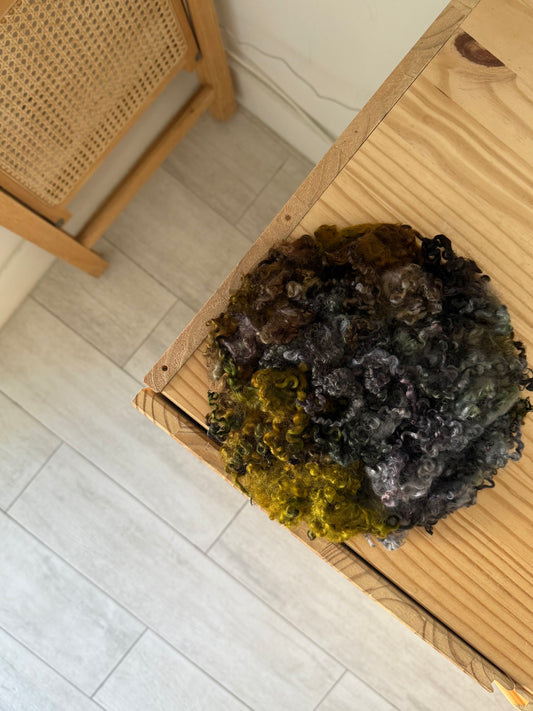 wensleydale locks - mustard & eggplant