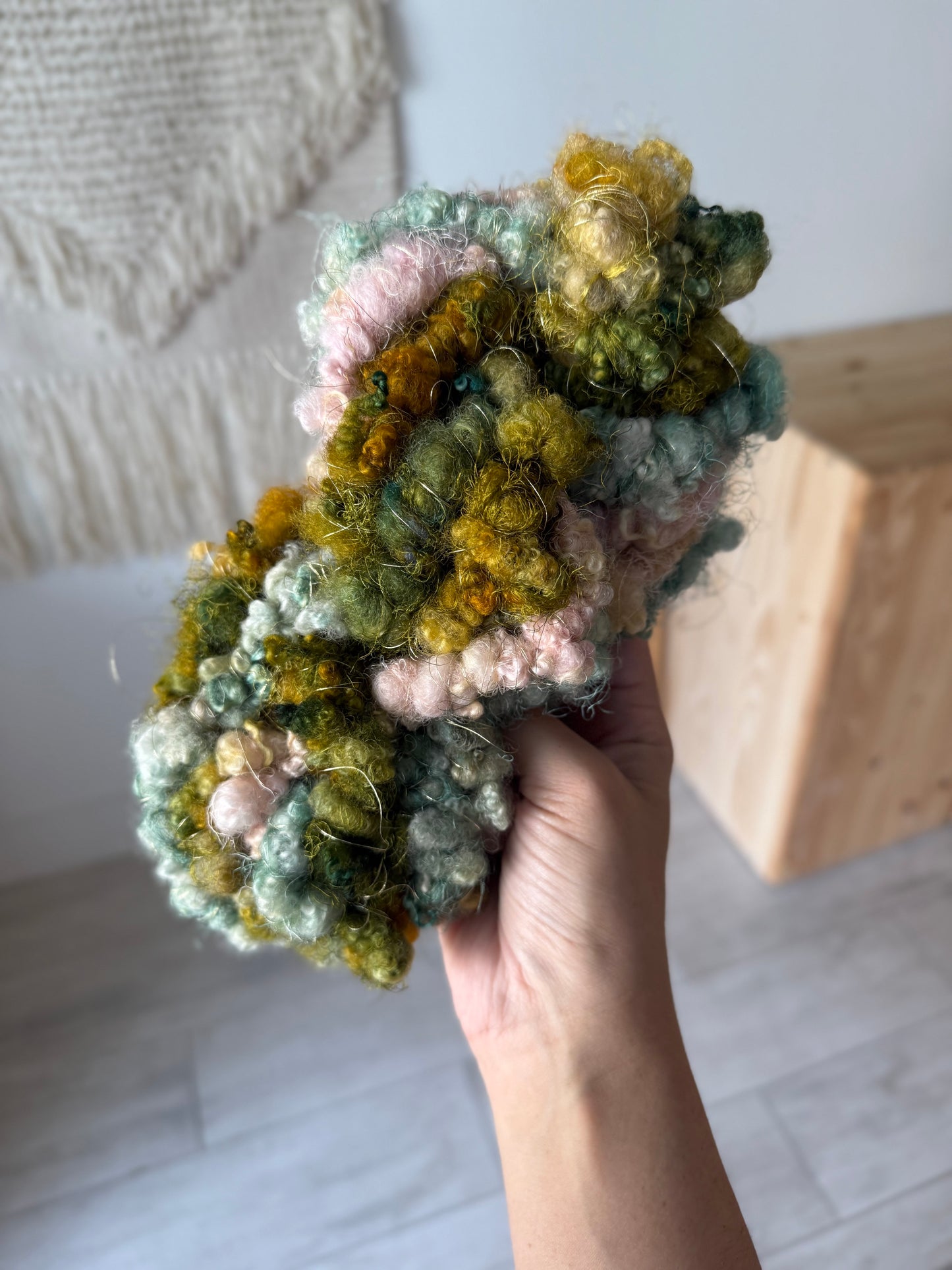 bfl lockspun coils art yarn