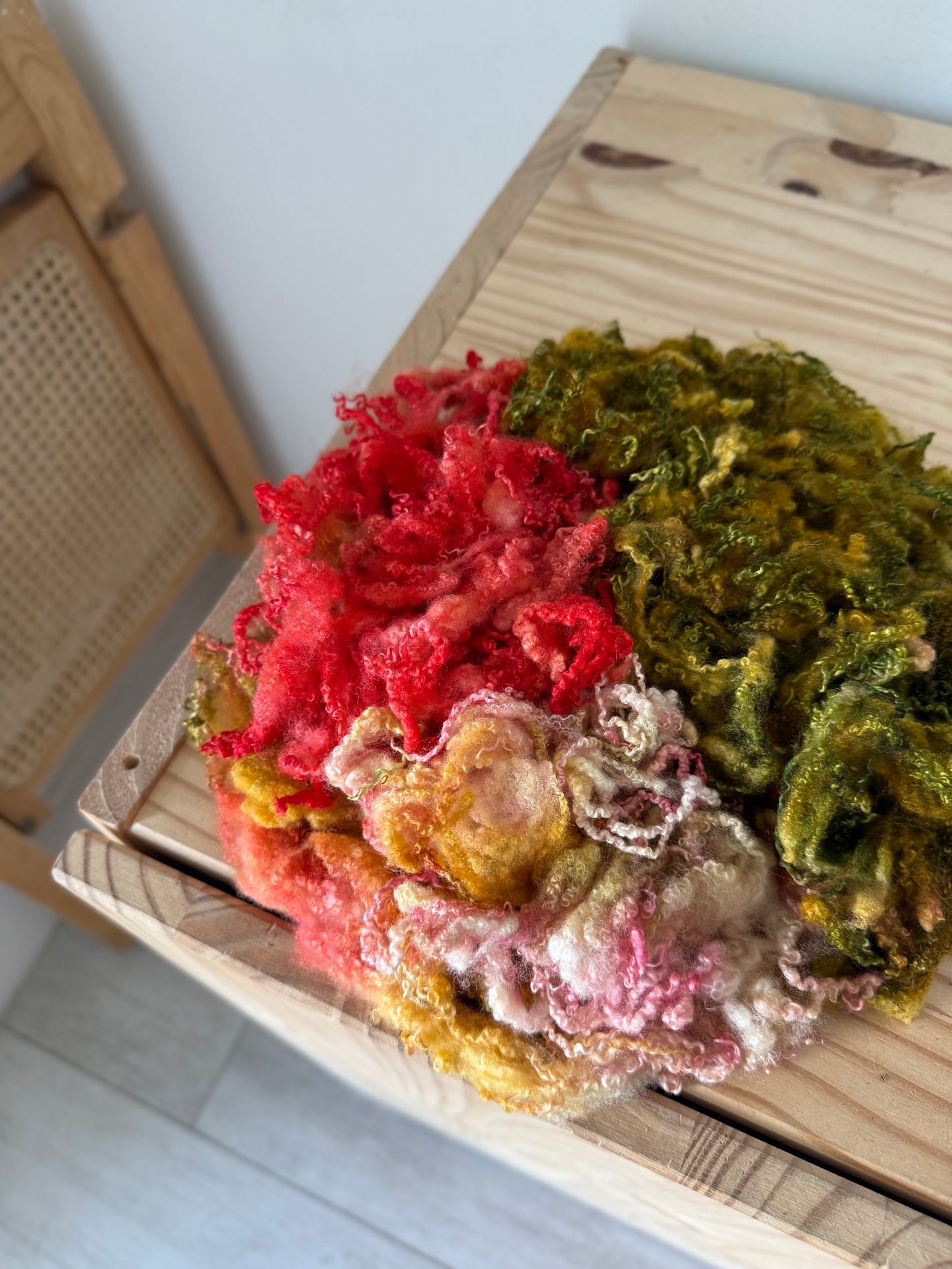 bluefaced leicester locks - golden coral