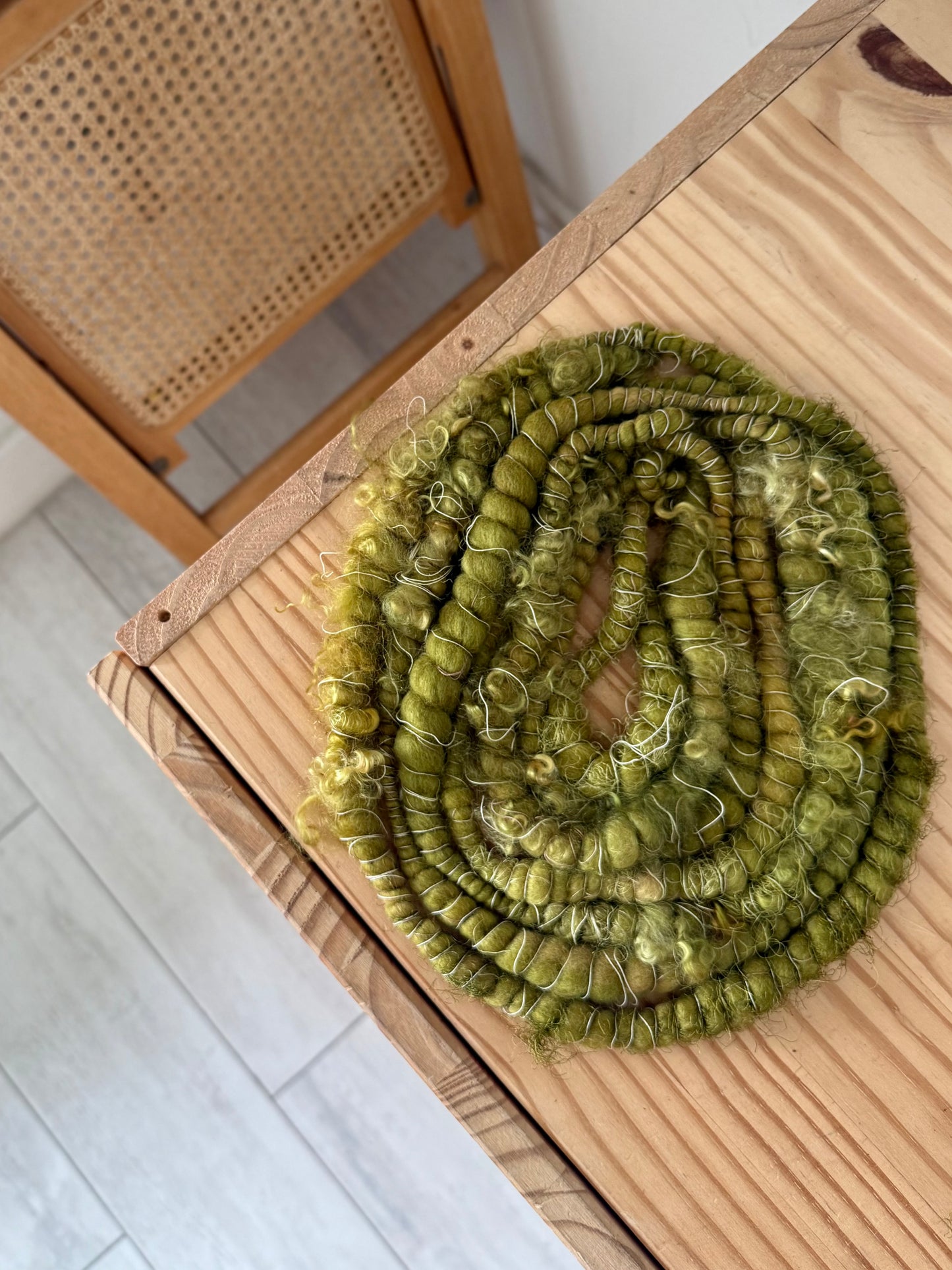 khaki mustard handspun art yarn