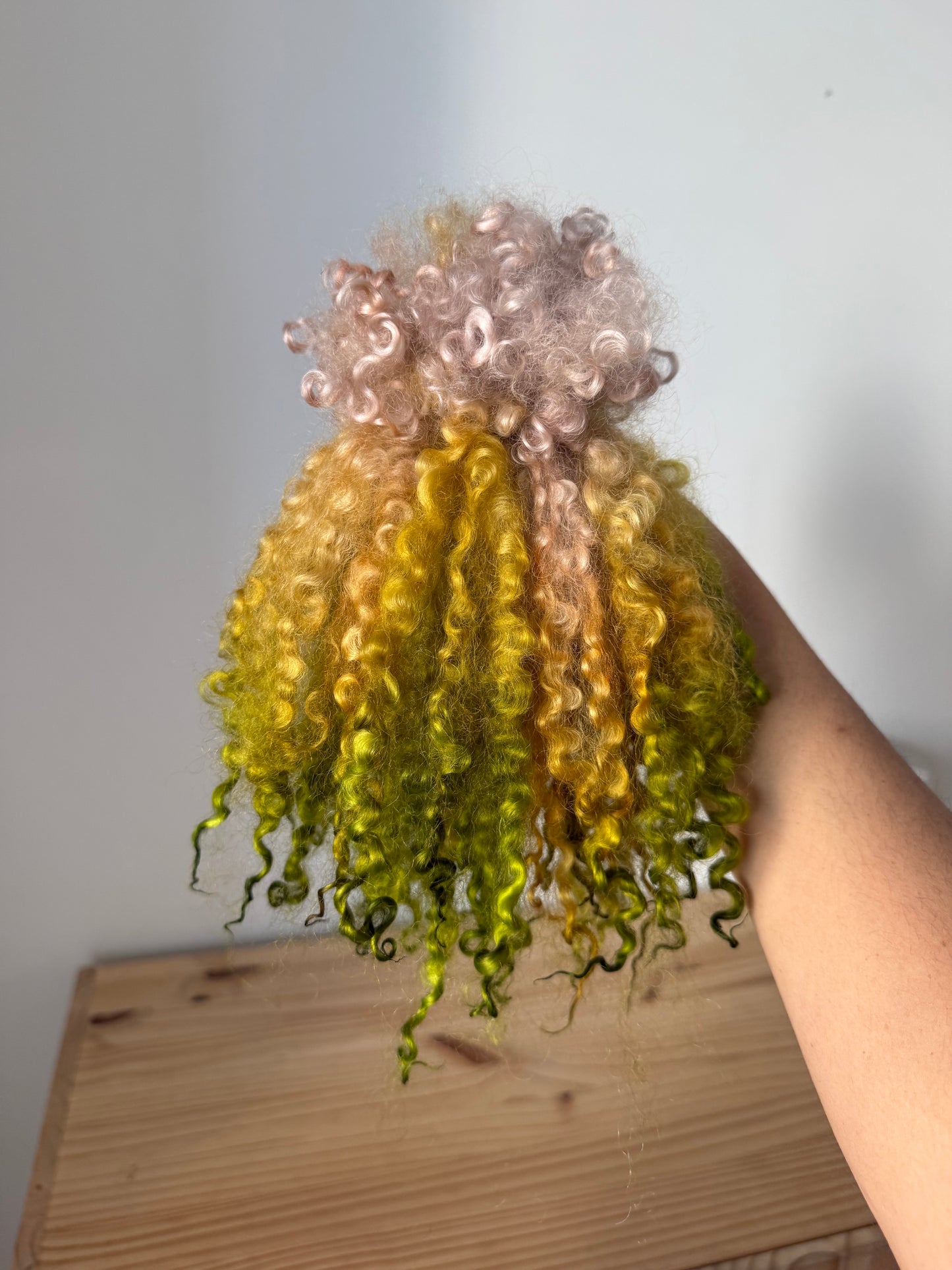 long wensleydale locks- golden pink