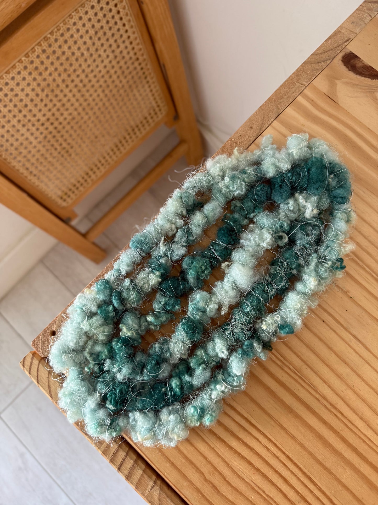 bfl lockspun coils art yarn