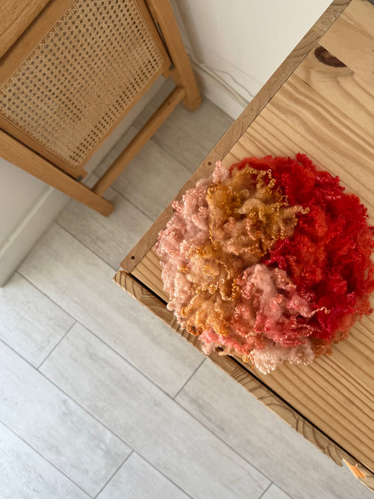 bluefaced leicester locks - tropical peach