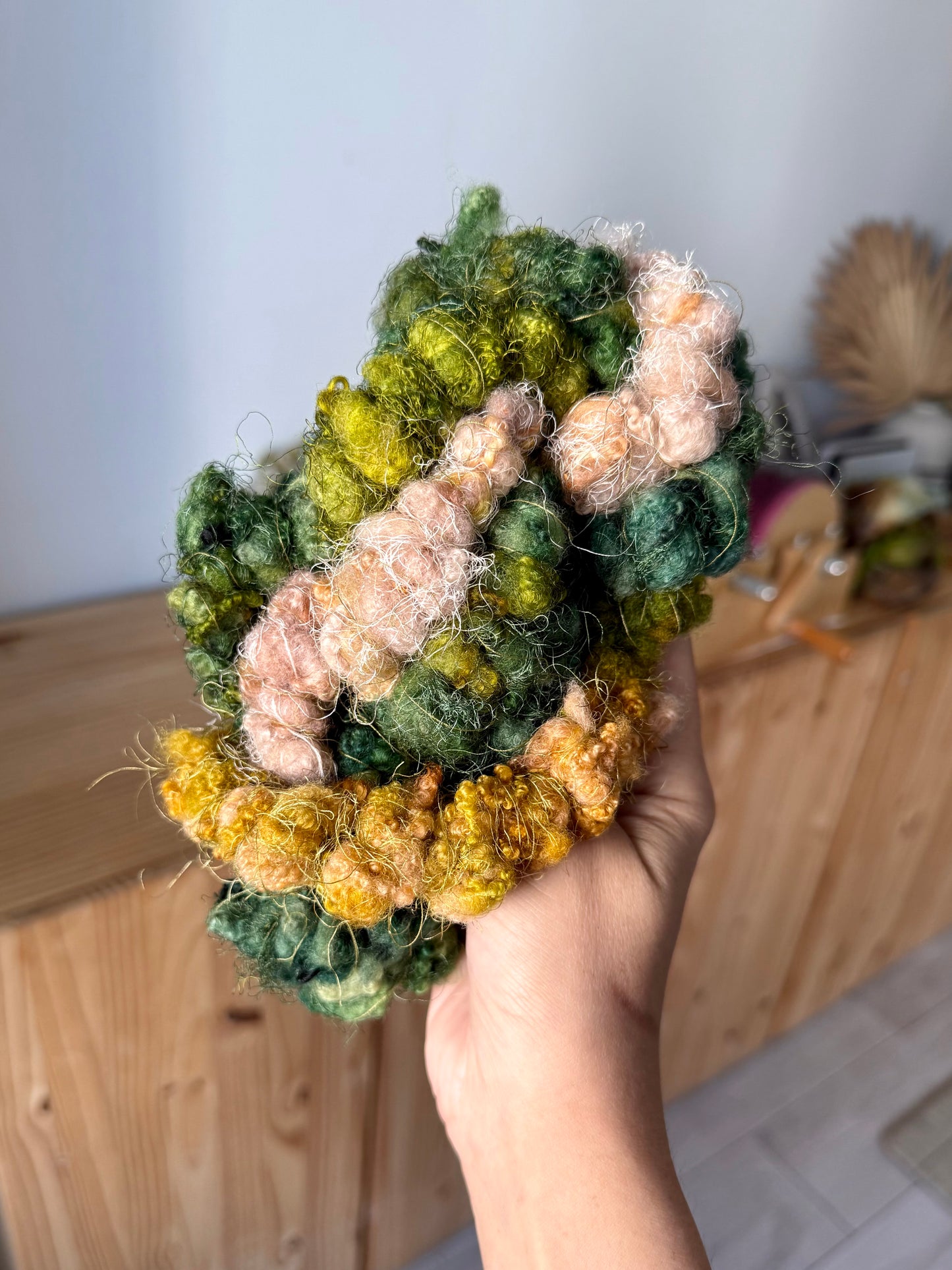 bfl lockspun coils art yarn