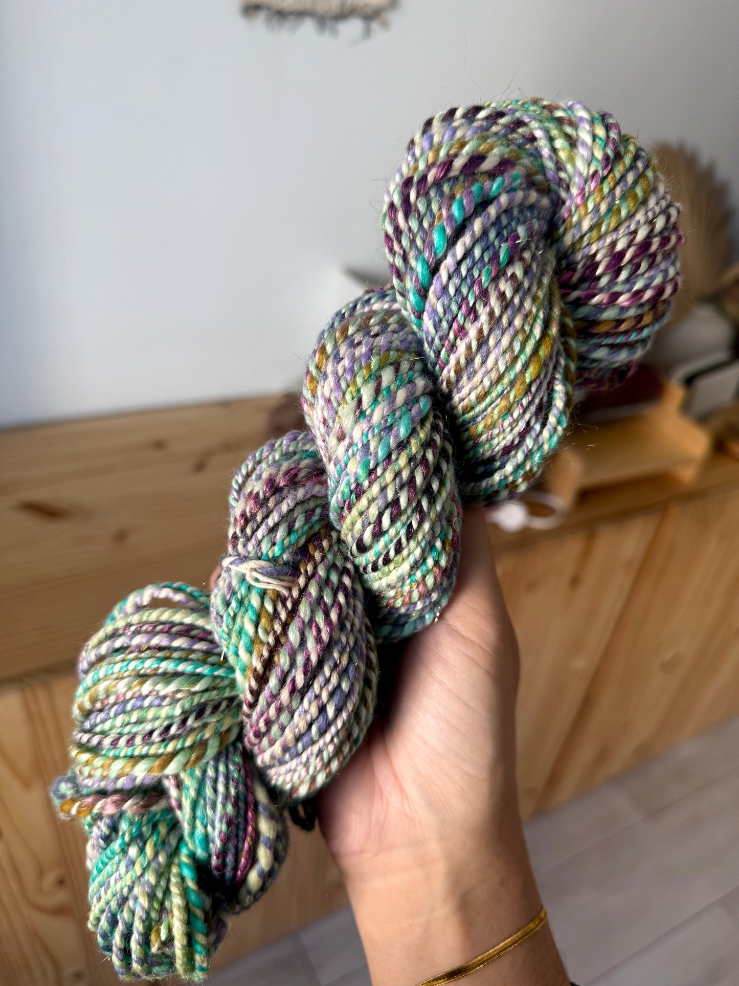 merino/stellina/tencel handspun yarn