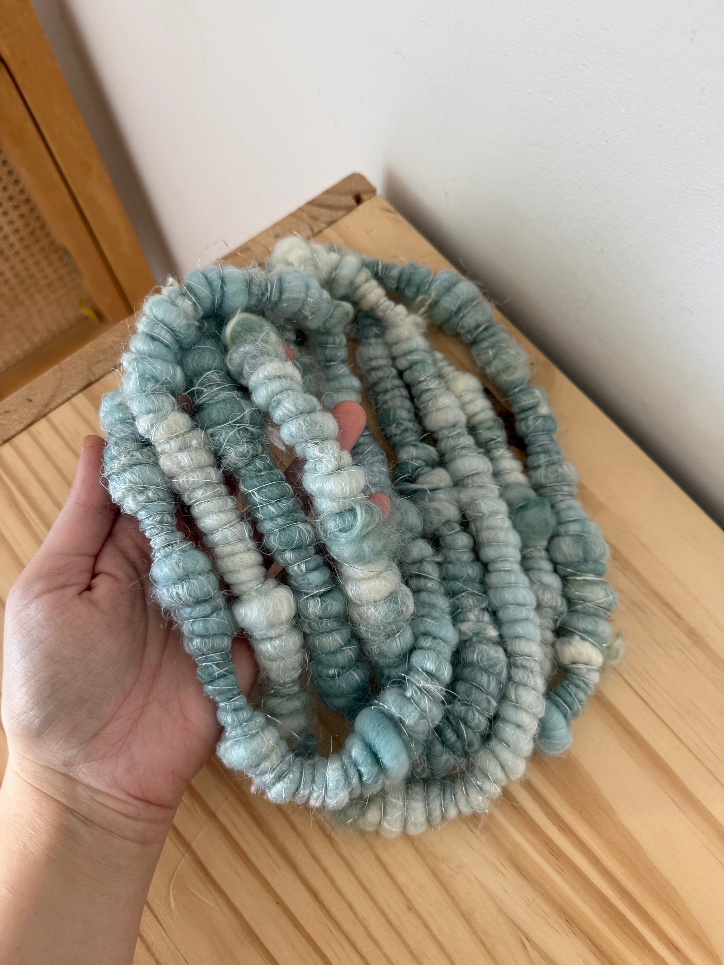 ice blue & silver art yarn