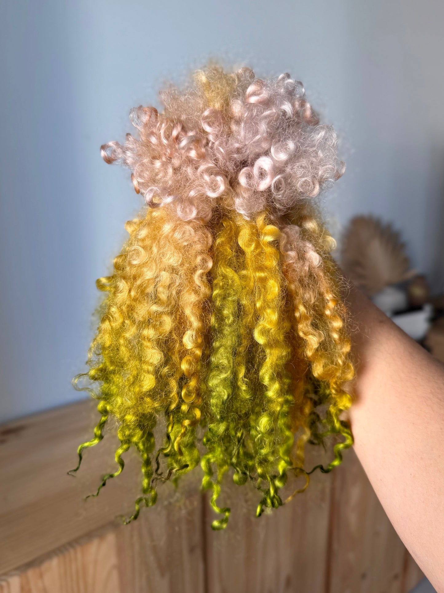 long wensleydale locks- golden pink