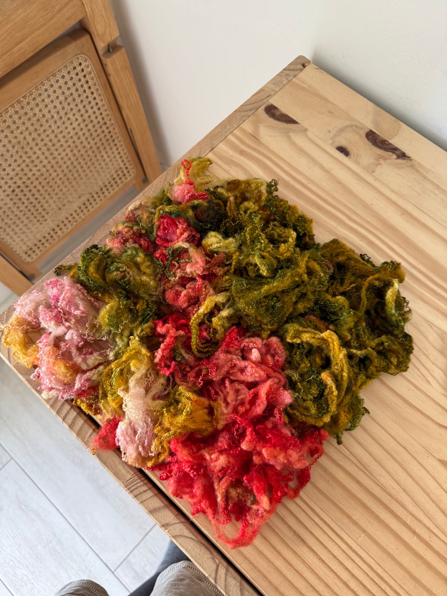 bluefaced leicester locks - golden coral