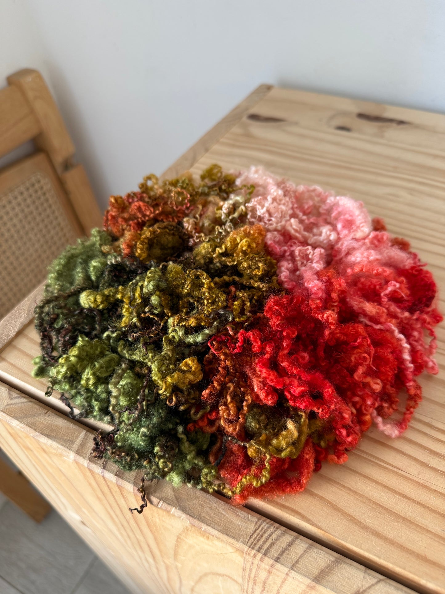 bluefaced leicester locks - red pepper