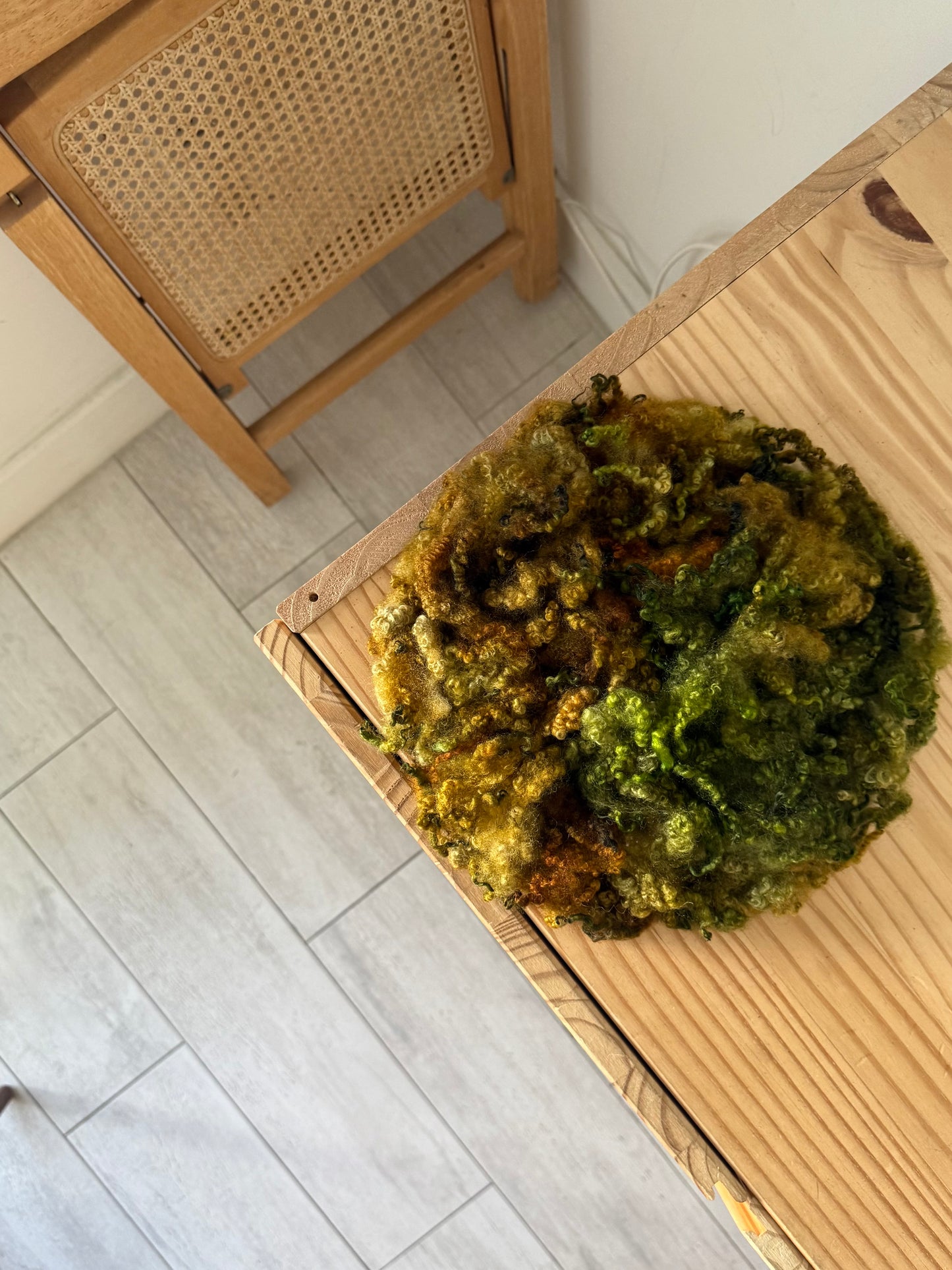 bluefaced leicester locks - khaki green