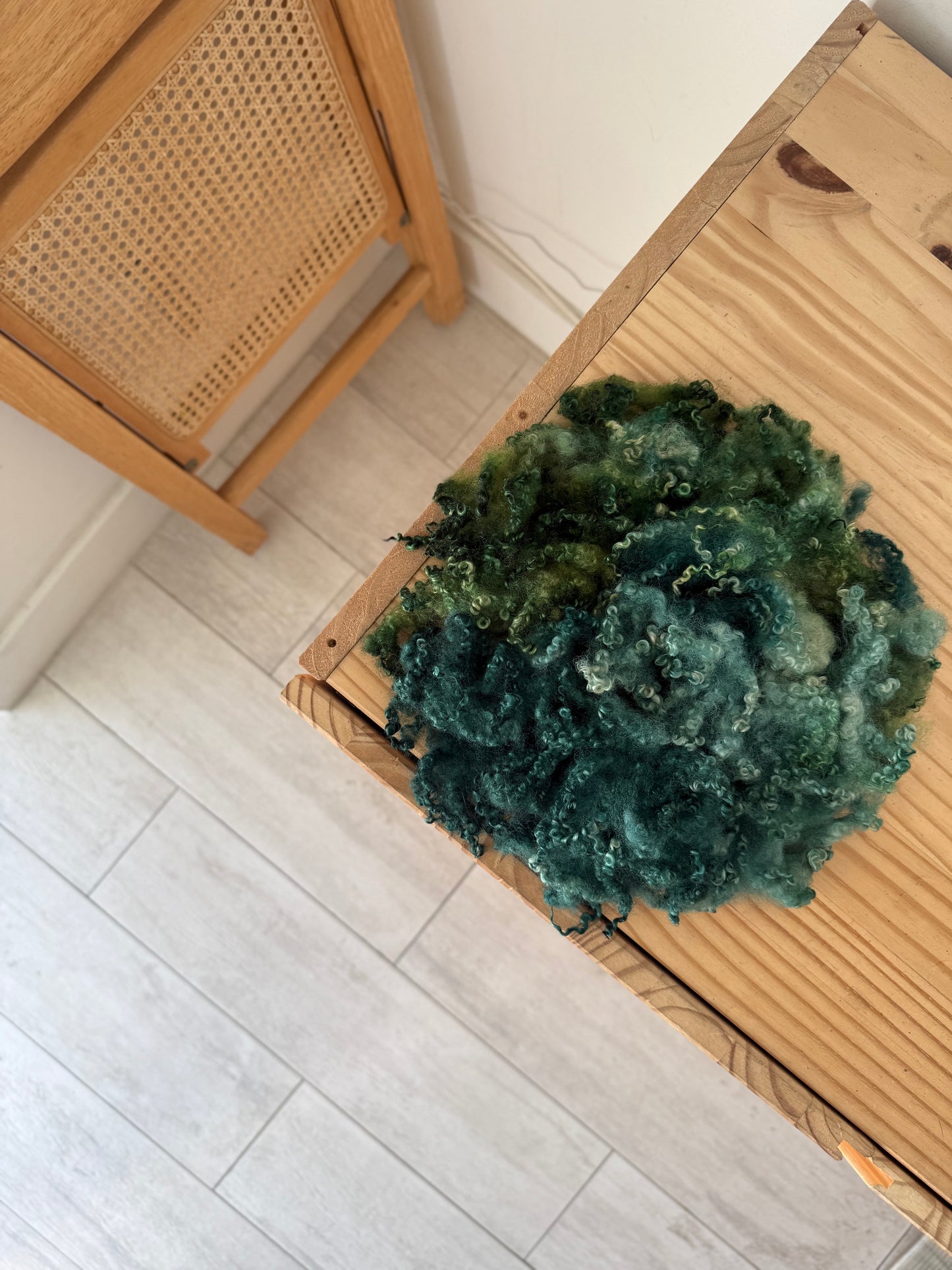 bluefaced leicester locks - spruce green