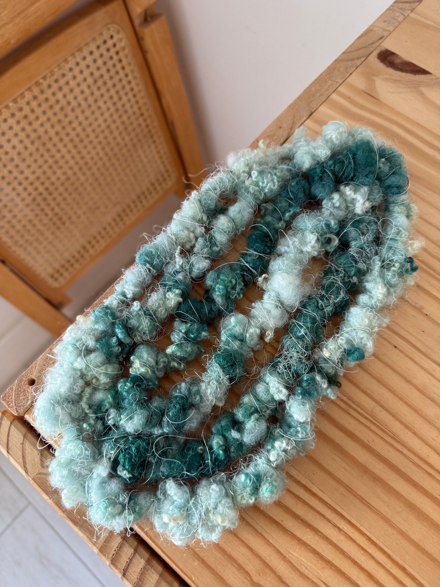 bfl lockspun coils art yarn