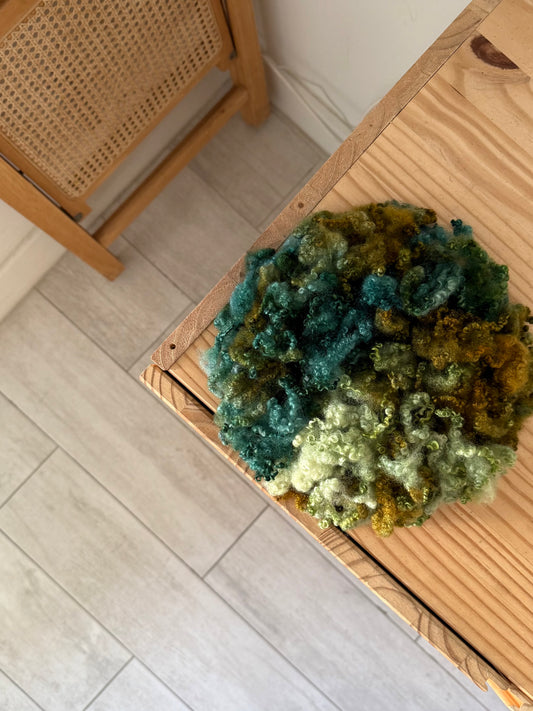 bluefaced leicester locks - pistachio spruce