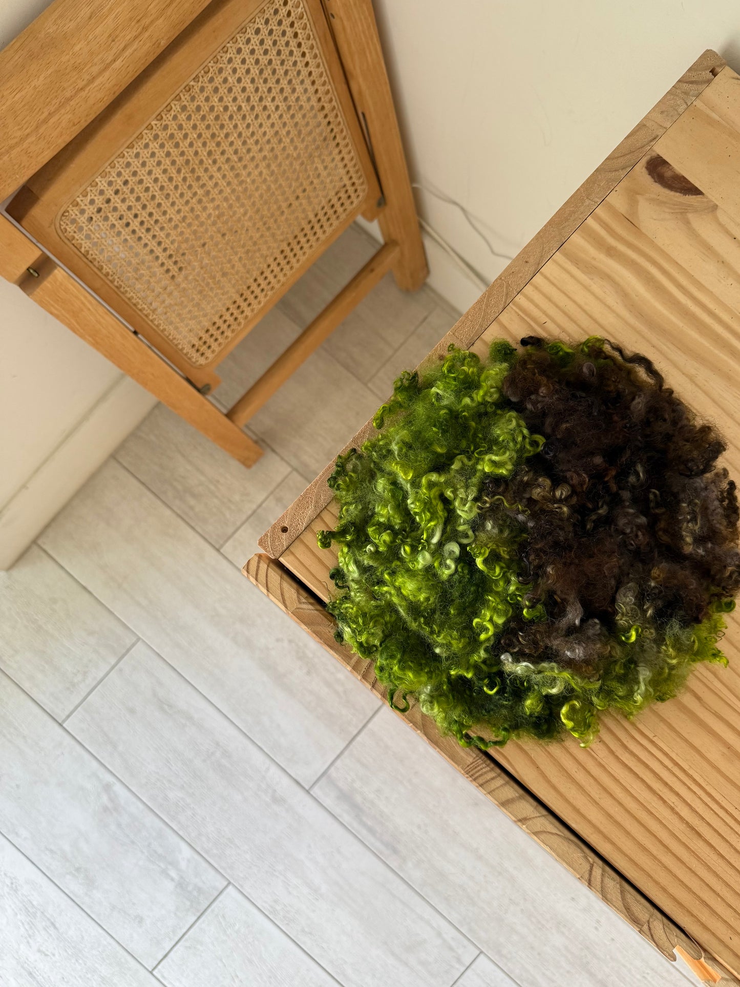 wensleydale locks - chartreuse green & plum