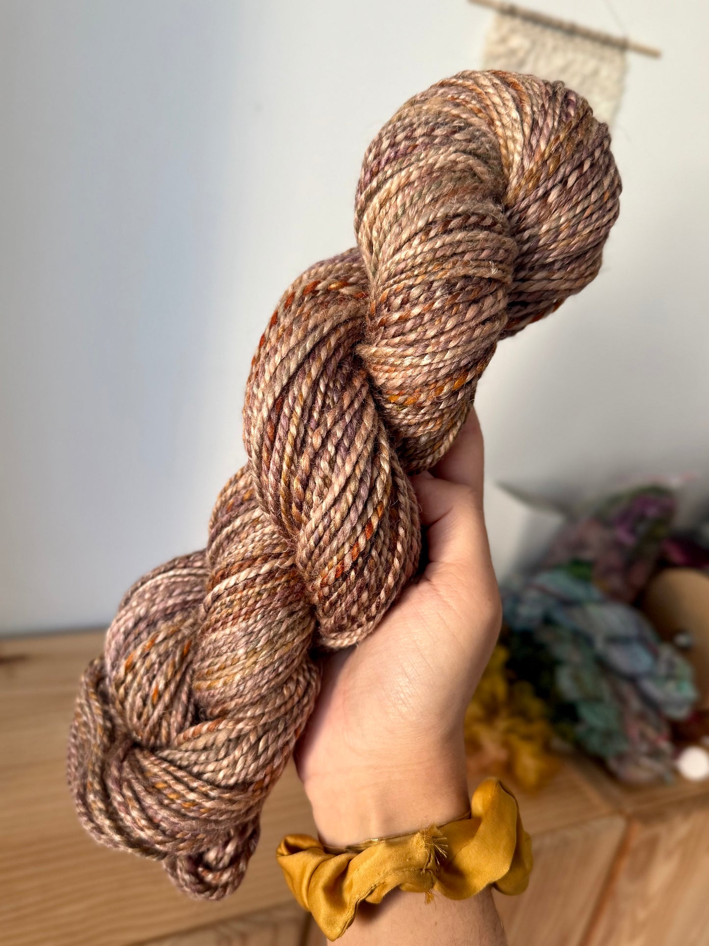 merino/silk/flax handspun yarn