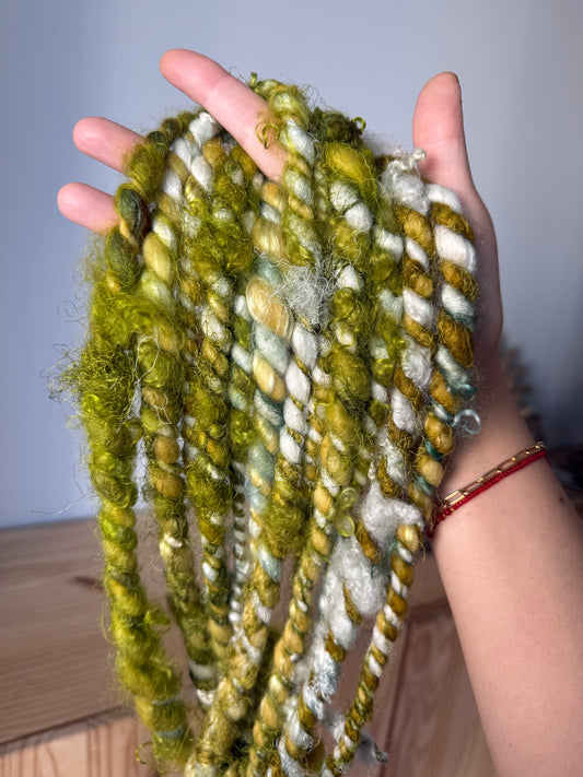 jumbo plied art yarn - gold & teal