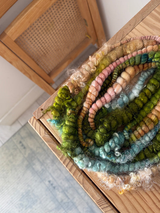 peach to spruce gradient art yarn