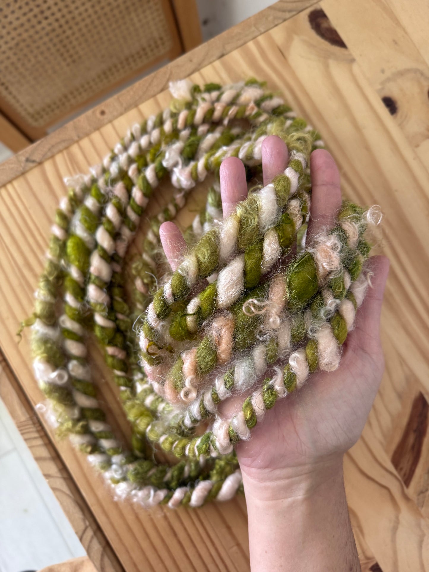 jumbo plied art yarn - peach & pear