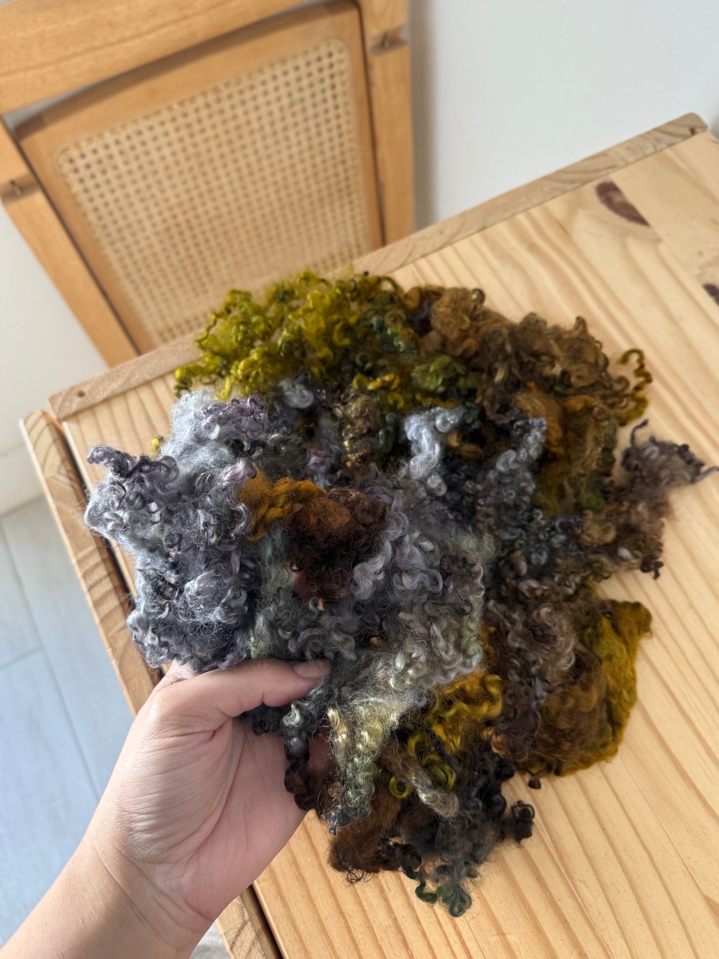 wensleydale locks - mustard & eggplant