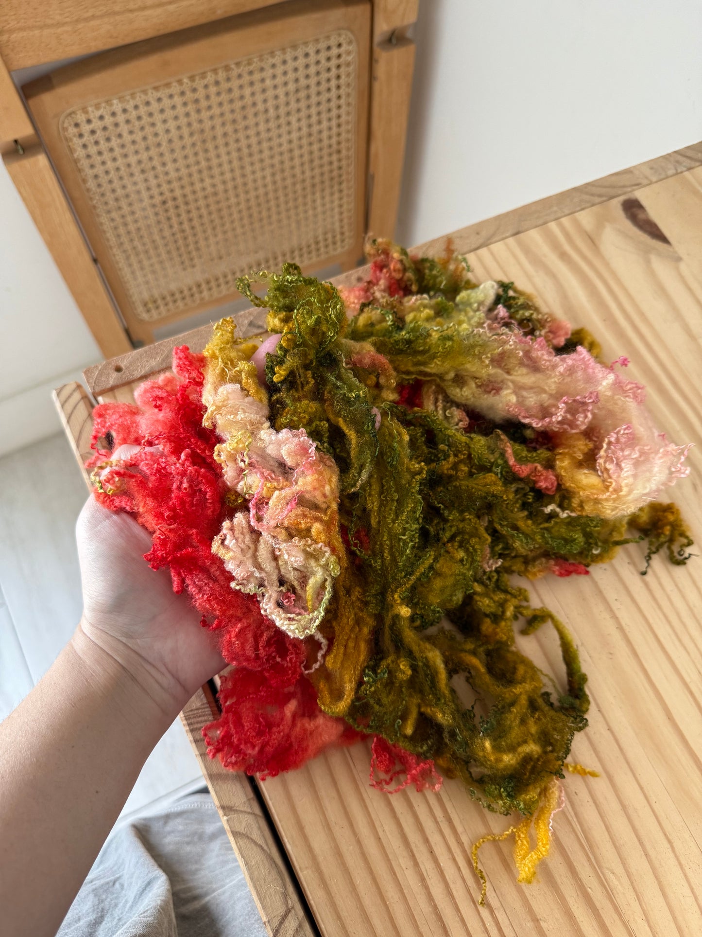 bluefaced leicester locks - golden coral