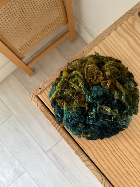 bluefaced leicester locks - blue spruce & olive brown