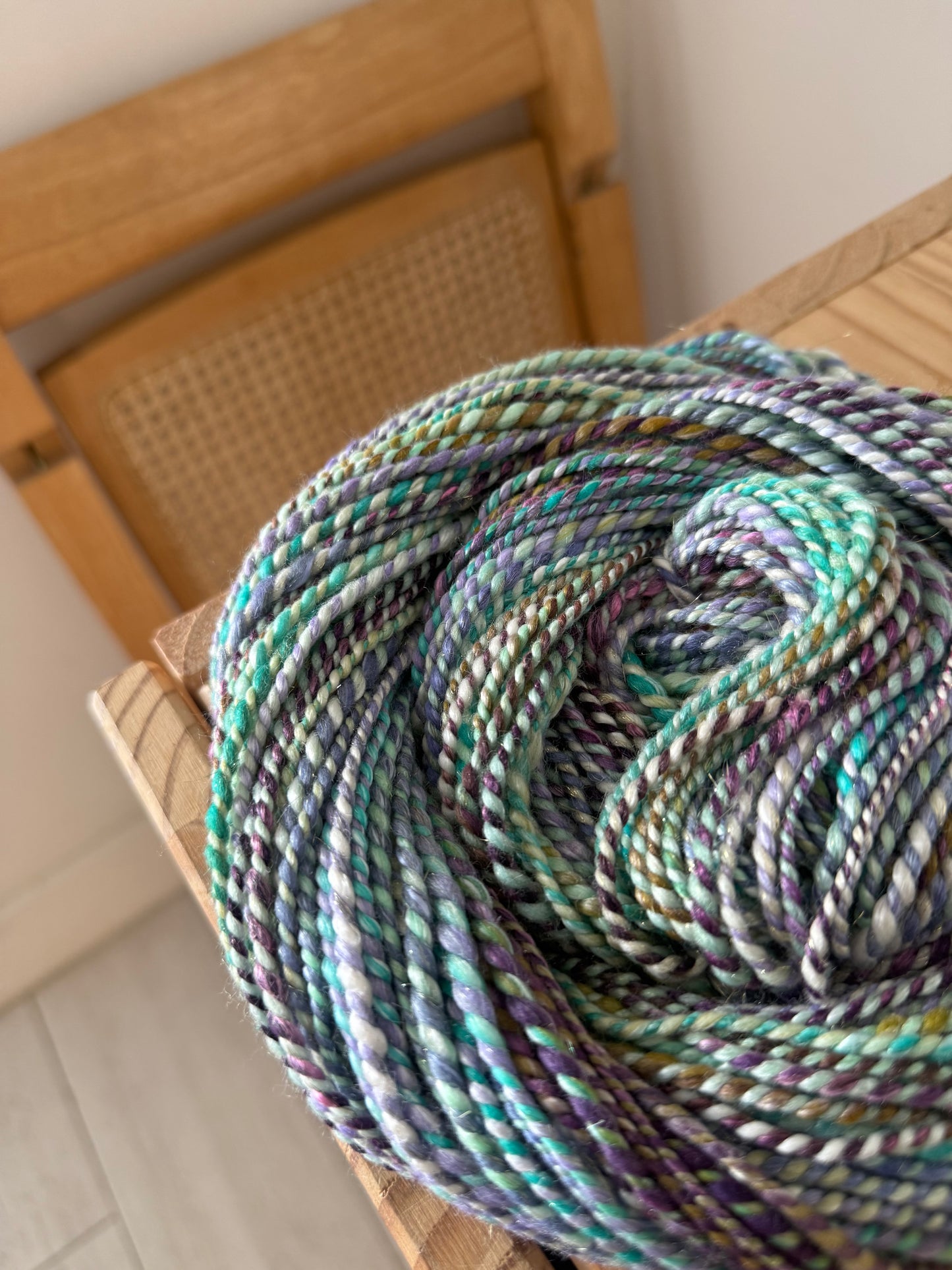 merino/stellina/tencel handspun yarn