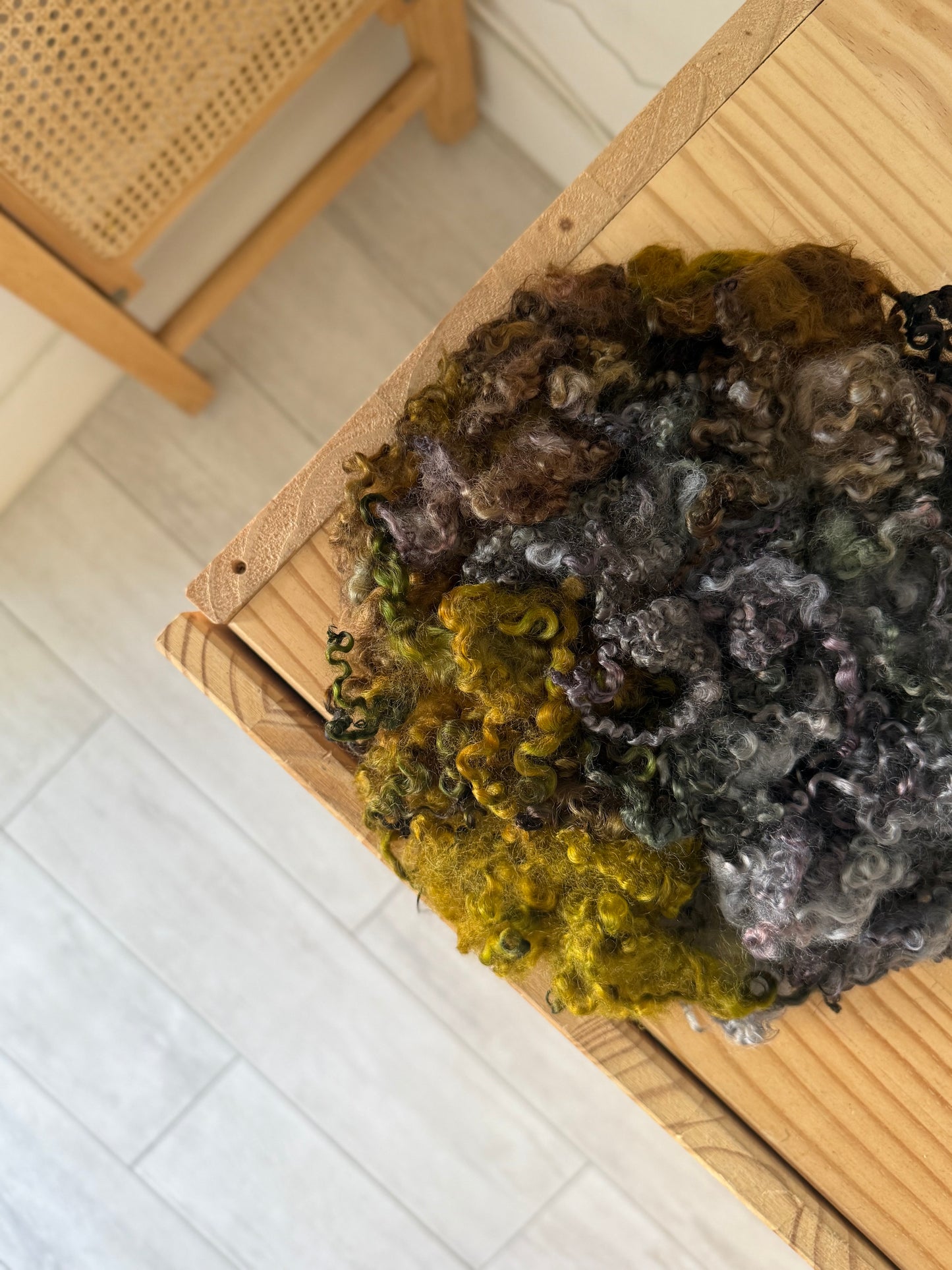 wensleydale locks - mustard & eggplant