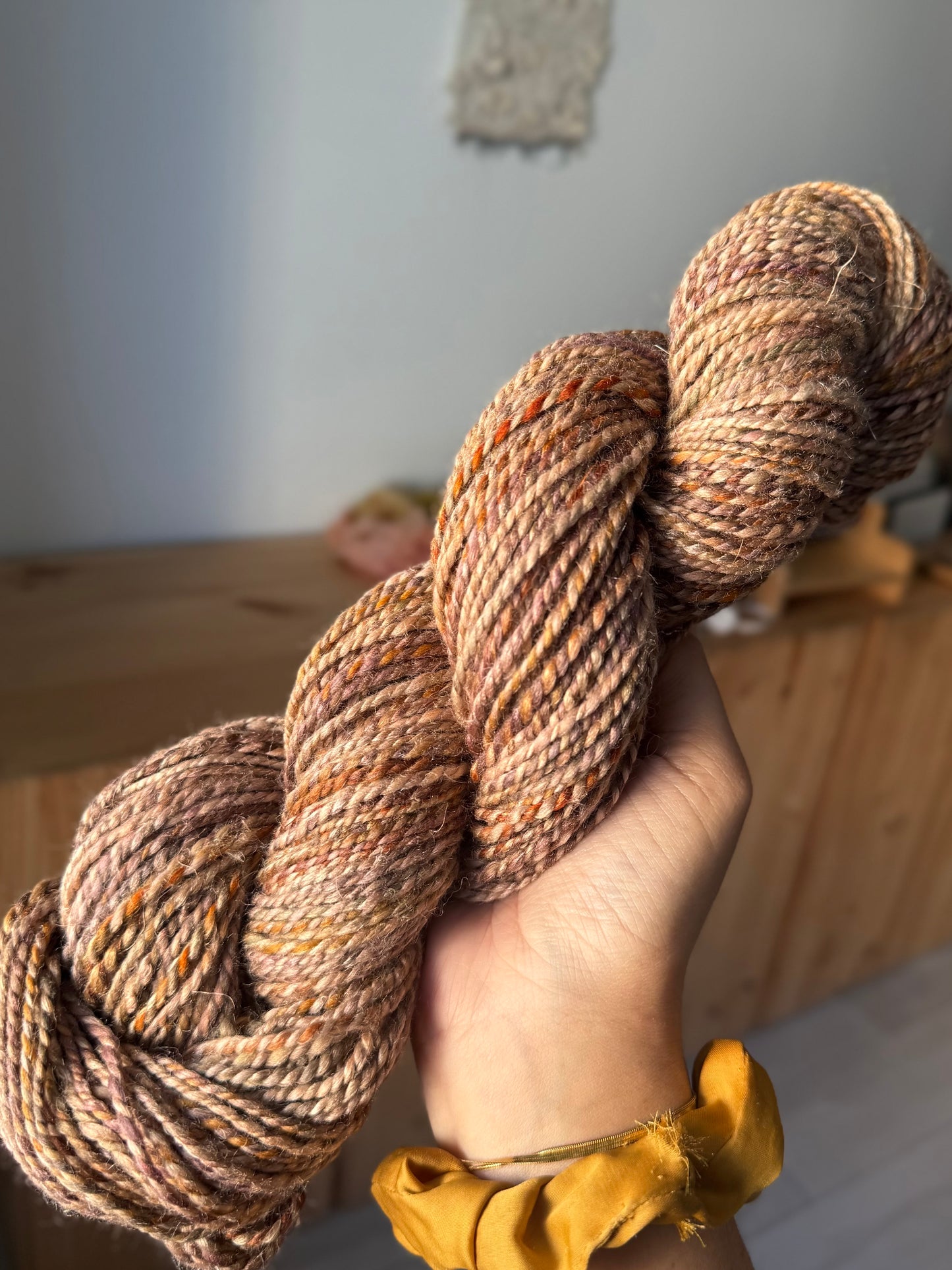 merino/silk/flax handspun yarn