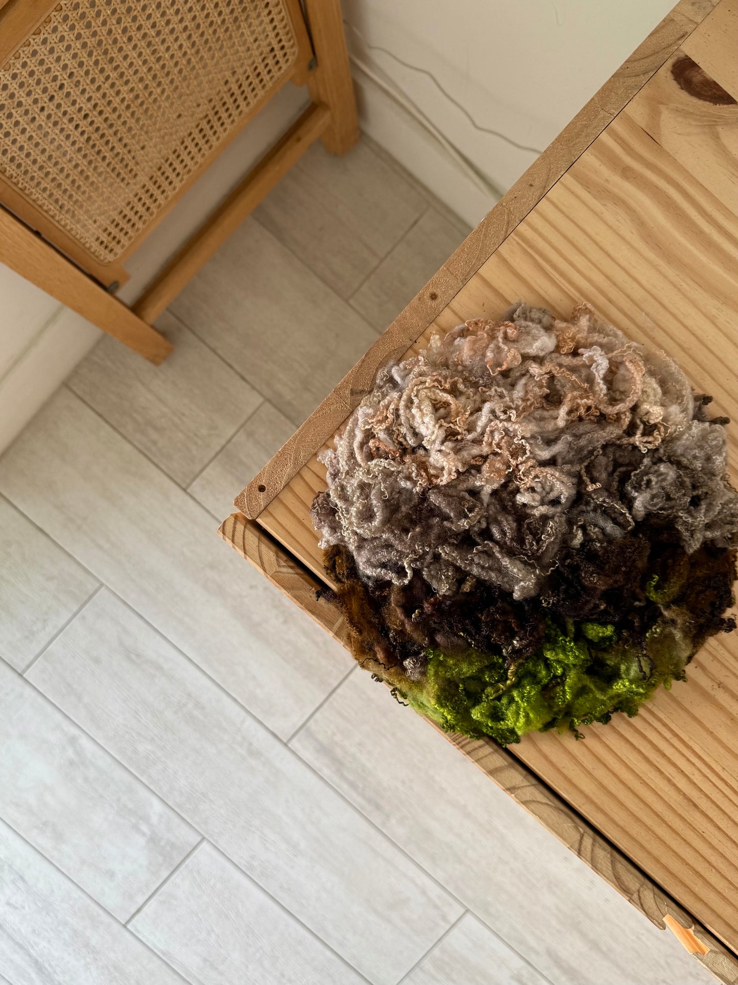 bluefaced leicester locks - pink & pecan brown