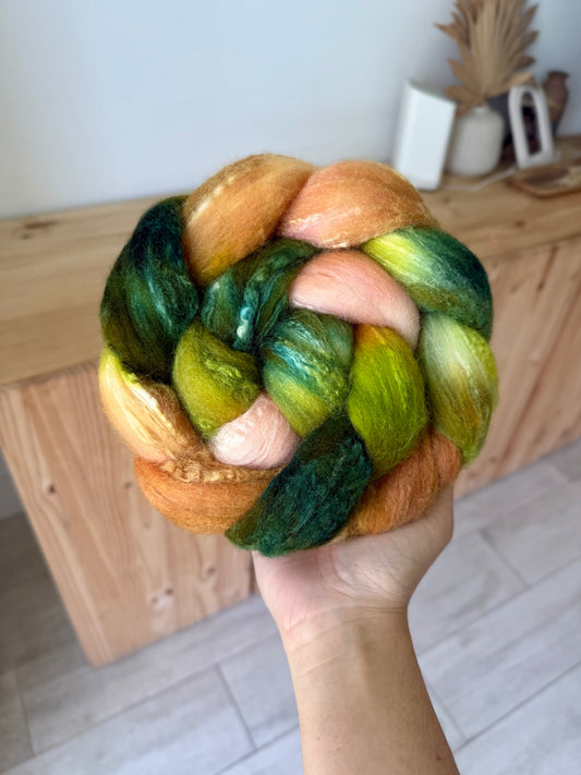 merino/silk - peach chartreuse forest 4oz