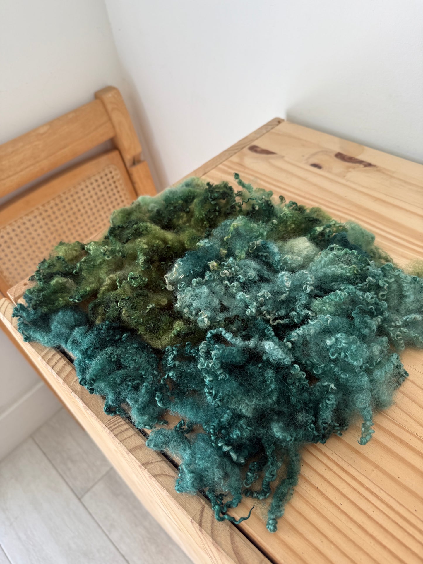 bluefaced leicester locks - spruce green