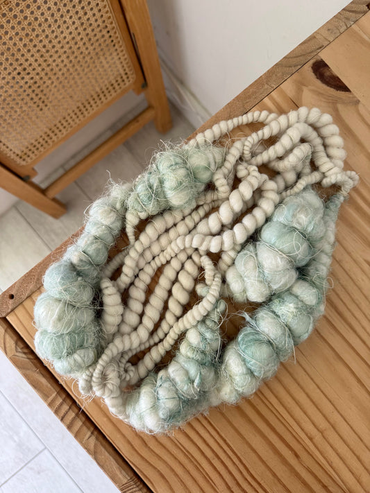 jumbo mint handspun art yarn