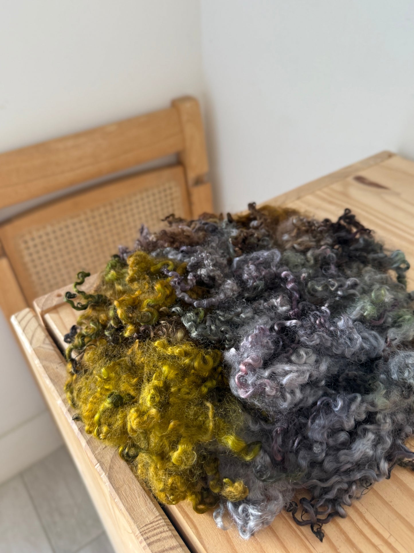 wensleydale locks - mustard & eggplant