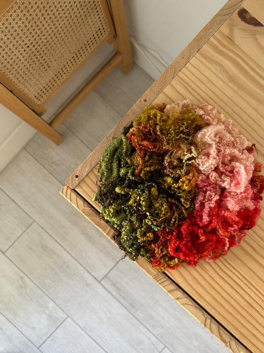 bluefaced leicester locks - red pepper