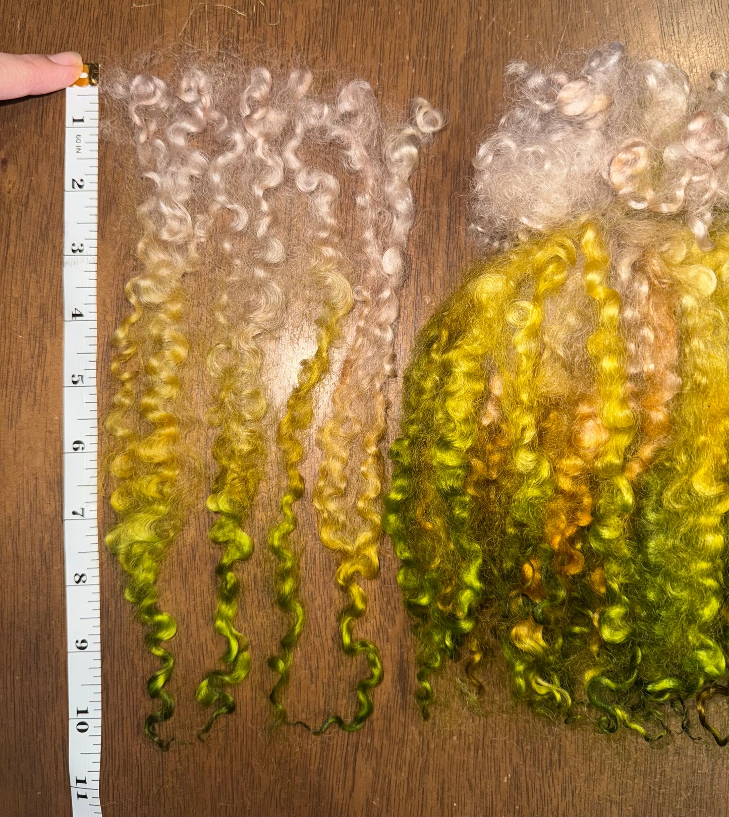 long wensleydale locks- golden pink