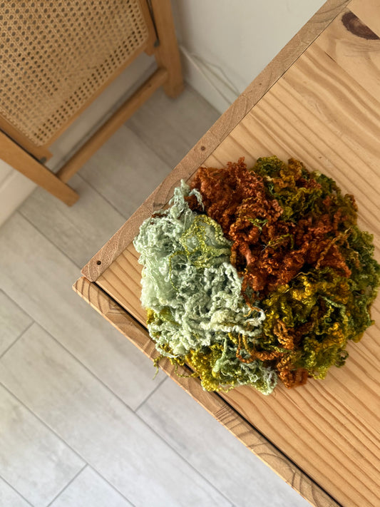 bluefaced leicester locks - walnut & pistachio