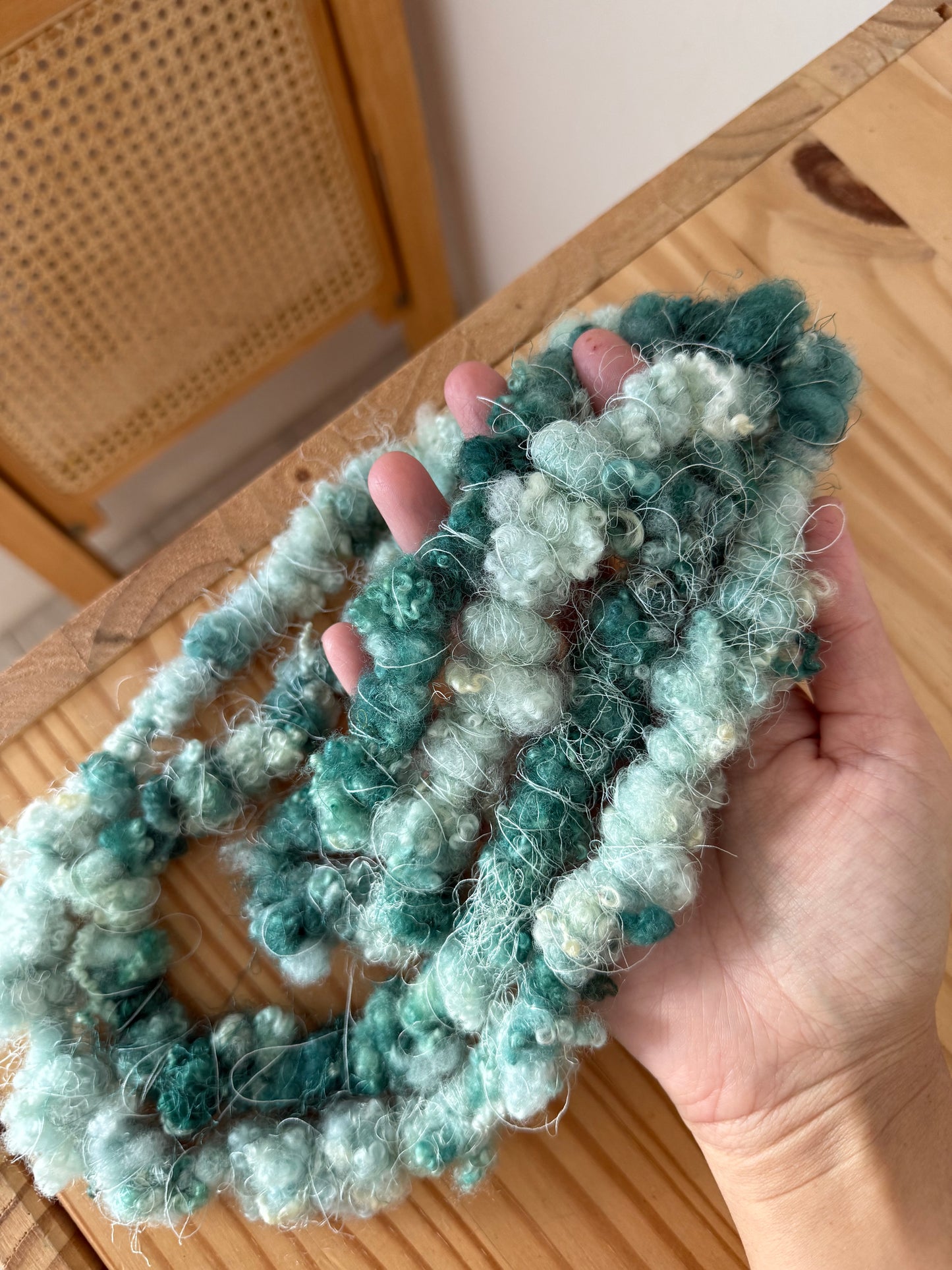 bfl lockspun coils art yarn