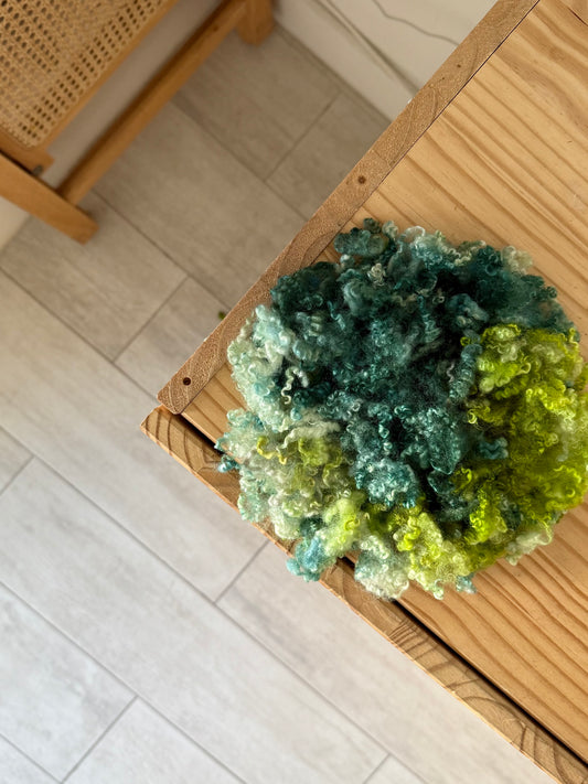 bfl x wensleydale cross - teal & chartreuse