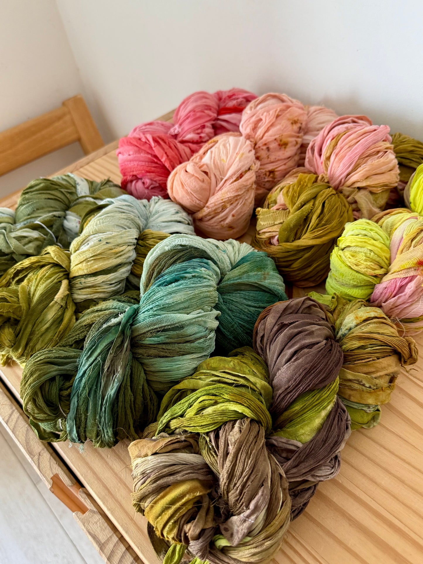 hand-dyed chiffon silk ribbon